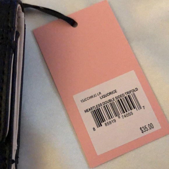 Juicy Couture Liquorice Heartless Double Sided Trifold Wallet CZ Juicy Logo NWT - Picture 6 of 16